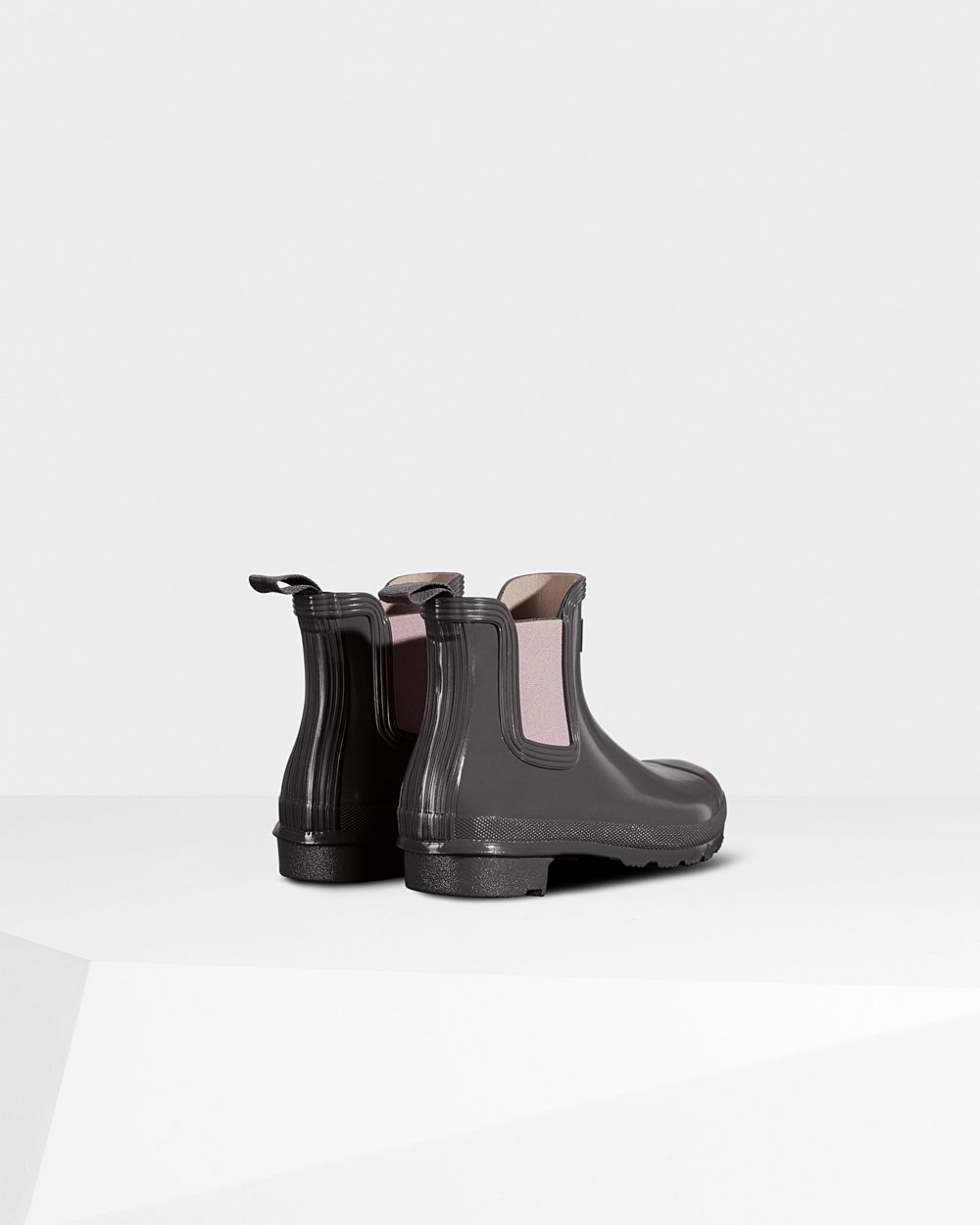 Women Hunter Original Gloss | Chelsea Boots Grey/Purple | NZ-10726-PLIZ